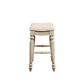 Riverbay Furniture 25" Backless Counter Stool in White Wash