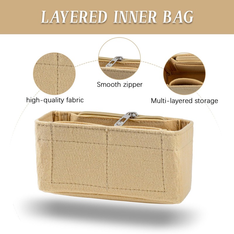 GWAWG Bag Insert Organizer,Organizer for Longchamp,Multi-Pocket Bag Insert Organizer With