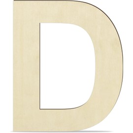 HGWOUY 12 Inch Unfinished Wooden Letter D, 1/4 Inch Thick Blank Wood Letters for Wall Decor DIY Crafts Project Birthday Wedding Christmas Decorations (D)