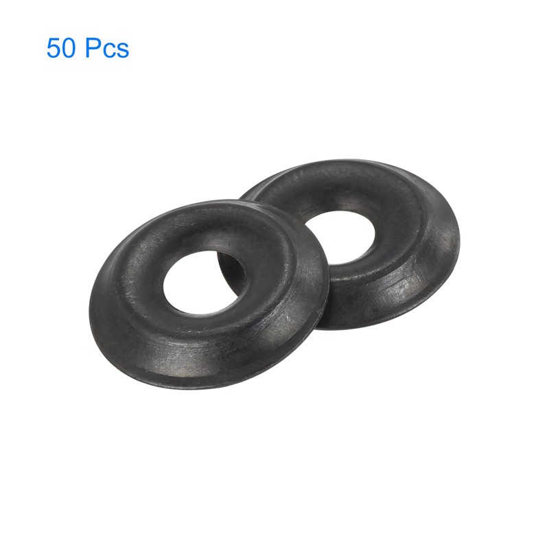 uxcell 50Pcs Cup Washer Countersunk, Iron Black Countersunk Finish Washers