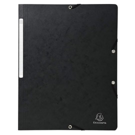 Exacompta 55411E Elasticated Folder Manila Cardboard 355 g DIN A4 Black