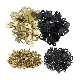 Guifeng 100PCS 21x10mm Gold and Black Decorative Painting Small Triangle Hanging Ring Picture Frame Hook Metal Clock Artwork Hanging Ring Suitable for Hanging Clock and Oil Painting and Artwork