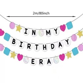 Birthday Party Banner,In My Birthday Era Birthday Party Decorations Birthday Banner Themed Decor,Glitter Hot Party Garland Banner for Friends Party Gift