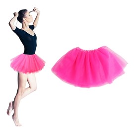 Bettinay Pink Tutu Adult, 3 Layered Fluffy Tutu Skirts for Women