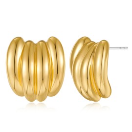 FILMOON Gold Banana Earrings Chunky Earrings for Women Fruit Jewelry