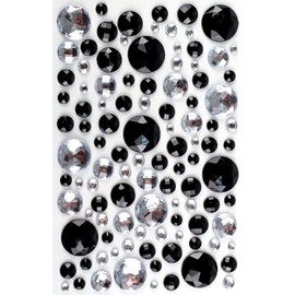 MÉGACRÉA Megacrea DIY Stickers Rhinestone Round Black Crystal 0,5 To 2 CM 106 P