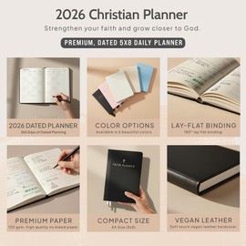 2026 Christian Planner & Prayer Journal | Strengthen Your Relationship with God and Better Navigate His Path for You | Daily Planner w/Bible Verses, Prayer Prompts, & Habit Tracking (Leather)