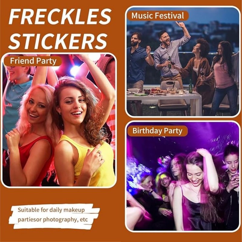 8PCS Glitter Freckles, Waterproof Glitter Freckles Face Tattoo, Face Glitter