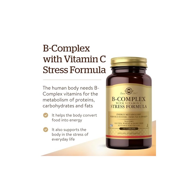 Solgar Vitamin B-Complex + C - 250 Tablets