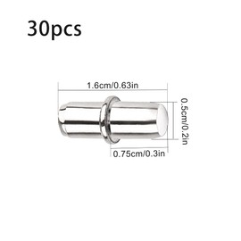 Shelf Support Pegs 30Pcs 5mm Metal Shelf Pegs for Kitchen Cabinet Bookcase Closet Wardrobe Cupboard Wood Glass Shelves Supports, Nickel Plated Shelf Bracket Pegs Pins