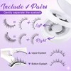 Magnetic Eyelashes with Applicator Natural Look: 4 Pairs, No Glue
