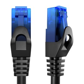 KabelDirekt – 1 Foot – Ethernet, Patch & Network Cable (transfers gigabit Internet Speed, Ideal for 1Gbps Networks/LANs, routers, modems, switches, RJ45 Plug (Blue), Black)