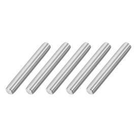 sourcing map M8x55mm Fully All Threaded Rod, 5Pcs 316 Stainless Steel Long Threaded Screw 1.25mm Thread Pitch Right Hand Threads for Furniture Mounting Assembly Fastening