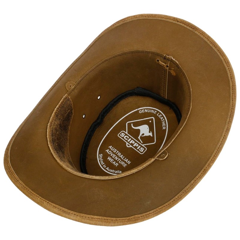 SCIPPIS Irving Leather Hat, Brown, S