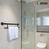 Matte Black Grab Bar 24 Inch w/Towel Holder, iHansee Stainless