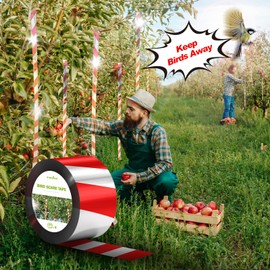 TRILINK Bird Scare Tape 656ft (4 Rolls) - Reflective Bird Repellent Tape for Garden, Farm, Fruit Trees, Balcony - Outdoor Effective Bird Deterrent Ribbon Devices