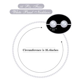 ABONDEVER 16Pcs 6mm Faux White Pearl Beads Necklaves Bulk Party Favor Plastic Play Pearl Necklaces for Women Pearls for Flapper Tea Party Gatsby 20's Wedding Decorations