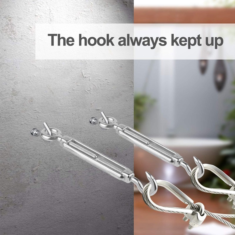 CHRORINE 5 Pcs Turnbuckle Wire Tensioner M5 Adjustable Turnbuckle Stainless
