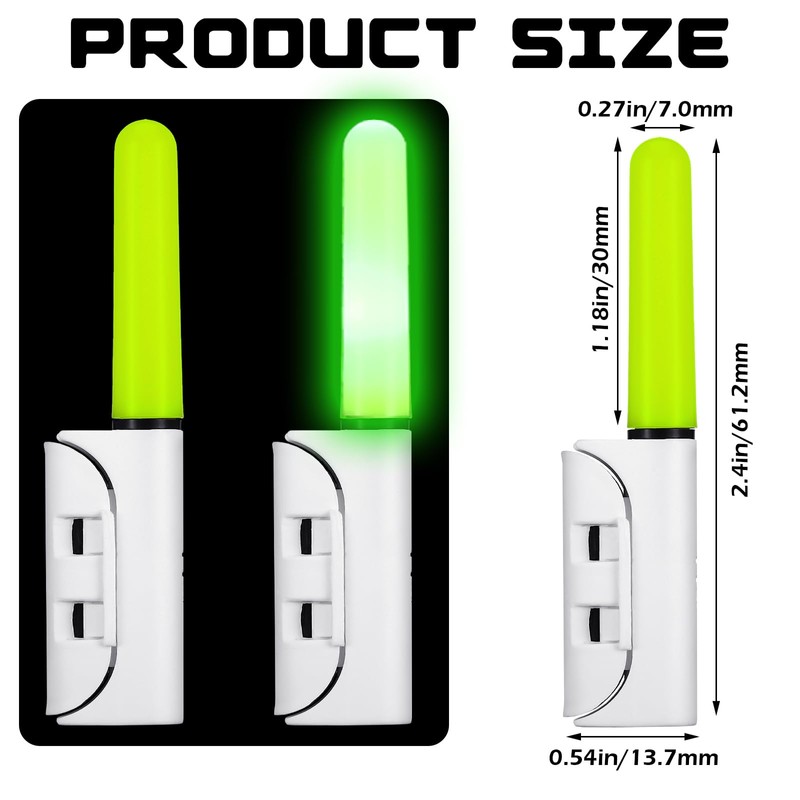Glooglitter 6 Pcs Fishing Glow Sticks LED Fishing Pole Light
