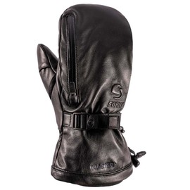 Swany Women's Legend Touch-Screen Compatible Insulated Warm Durable Leather Winter Ski Mittens, Black, Medium