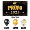 Prom Decorations 2025 Prom Banner with Balloons Black Gold Extra