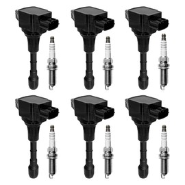 Ignition Coil & Spark Plugs Set of 6 Compatible with Nissan Murano Maxima Pathfinder Altima Quest Infiniti FX35 G35 Q50 QX60 3.5L V6 & More Replaces# UF550
