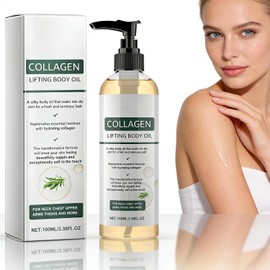 Collagen Lifting Body Oil for Mature Skin, Tightens Wrinkles & Hydrates, Firming Massage Oil for Neck, Chest, Arms, Legs