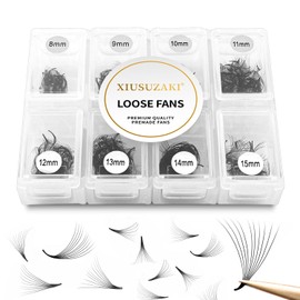 XIUSUZAKI Premade Fans Eyelash Extensions 600 Fans 16D Volume Lash Extensions 0.07 Thickness Soft Fluffy Black False Eyelash