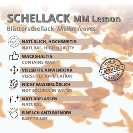 DistrEbution.com Shellac MM Lemon 200g Leaf Shellac Polishes Varnishes Seals