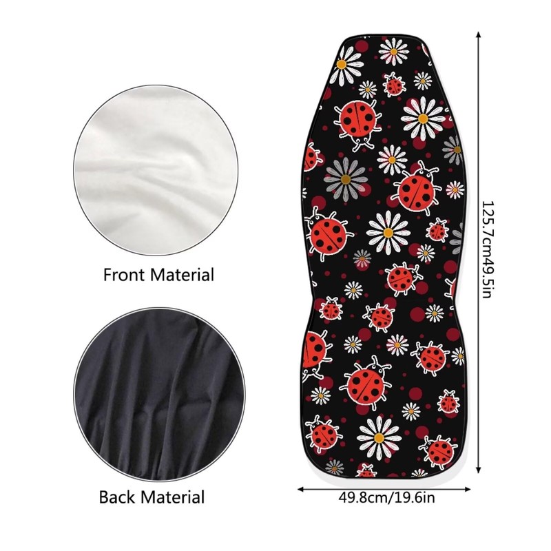 Bulopur Daisy Ladybug Car Seat Covers Front Seats Only for