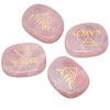 Rockcloud Healing Crystal 4pcs Engraved Triangle Symbol Stones Palm Stones