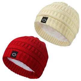 MaxNova Baby Beanie Red/Yellow 2 Packs 6-12 Months,12-36 Months
