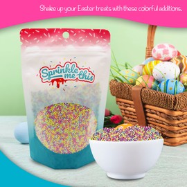 Colors of the Garden Pastel Nonpareils - 4 OZ Resealable Standup Candy Bag - Nonpareils in Pastel Colors - Yellow, Pink, Green, Lavender - Bulk Sprinkles for Baking and Decorations
