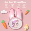 Lomiluskr Cute Bunny Wireless Mouse, Bluetooth/2.4G Dual Mode, Candy Colors,