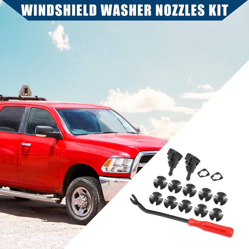Hihaha Windshield Washer Nozzles Kit for Ram 1500 2011-2017 /