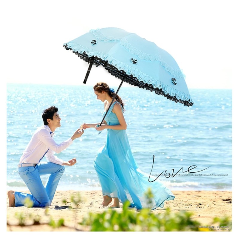 Honeystore Princess Lace Ultraviolet-Proof Folding Umbrella Anti-uv Dome Parasol Style