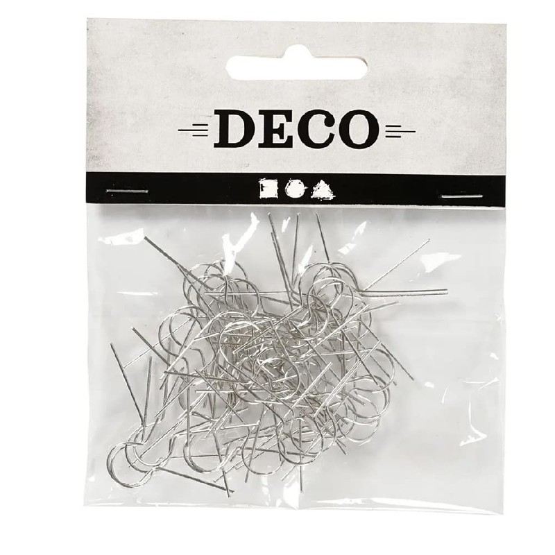 50 Silver Metal Hanging Hooks for 3D Shapes | Christmas