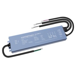 DC24V 300W UL-Listed 0/1-10V & TRIAC Dimmable LED Transformer Drive Waterproof IP67 Outdoor Power Supply for 24V DMX LED Wash Wall Lights(24V 300W 0-10V+Triac)