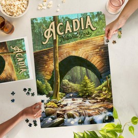 Acadia National Park, Maine, Oil Painting (1000 Piece Puzzle, Challenging Jigsaw Puzzle for Adults, Made in USA)