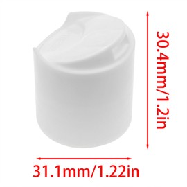 fengxiaomin 28/410 White Plastic Press Cover Emulsion Bottle Cap White Plastic Disc Top Lids for Shampoo Lotion Conditioner, etc. (White) -12PCS