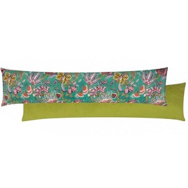 furn. Viranai Exotic Floral Velvet Draught Excluder Case Case, 20 x 92cm, Lake Blue