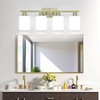 MOKATNG 4-Light Bathroom Light Fixtures, Aged Brass Vanity Light with