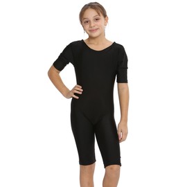 GIRLS,BOYS,KIDS,MEN,WOMEN SWIMMING SUIT, SWIM WEAR, ONE PIECE SWMMIMG COSTUME (32 (11-12 Years), Black (Plain-NO Zip))