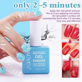 PLOBRT Gel Nail Polish Remover, Gel Polish Remover - Quick & Easy Remove in 3-5 mins, Gel Remover with Gel Polish Scraper and Nail File, No Damage To Nails (2 Pack)