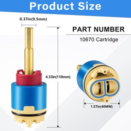 Vayolli 10670 Shower Cartridge, 4.25" JH02BJ HL-40 Shower Cartridge Compatible with Aqua source/Glacier Bay Single Handle Shower Faucet for Shower/Tub Faucet Cartridges Replacement