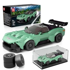Mould King Super Sports Car Building Set with Display Case, 384 Piece Race Car Model Construction Toy for Kids Ages 8+ and Adults, Collectible Vehicle Building Blocks Kit
