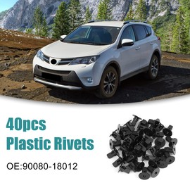 ACROPIX 40pcs Plastic Rivet Bumper Fender Fastener Clips for Toyota Highlander Black