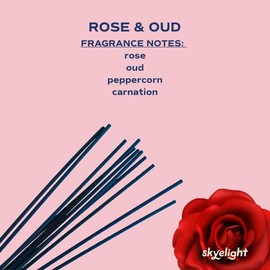 SkyeLight Incense Sticks | Highly Fragrant handmade incense Sticks | Bold Scents - scent: Rose and Oud