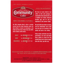 Community Coffee 100% Colombian, 18 Count, Medium-Dark Roast, Single Serve K-Cup Compatible Coffee Pods, Box of 18 Pods