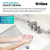 KRAUS Indy Centerset Bathroom Faucet in Spot-Free Brushed Nickel/Matte Black